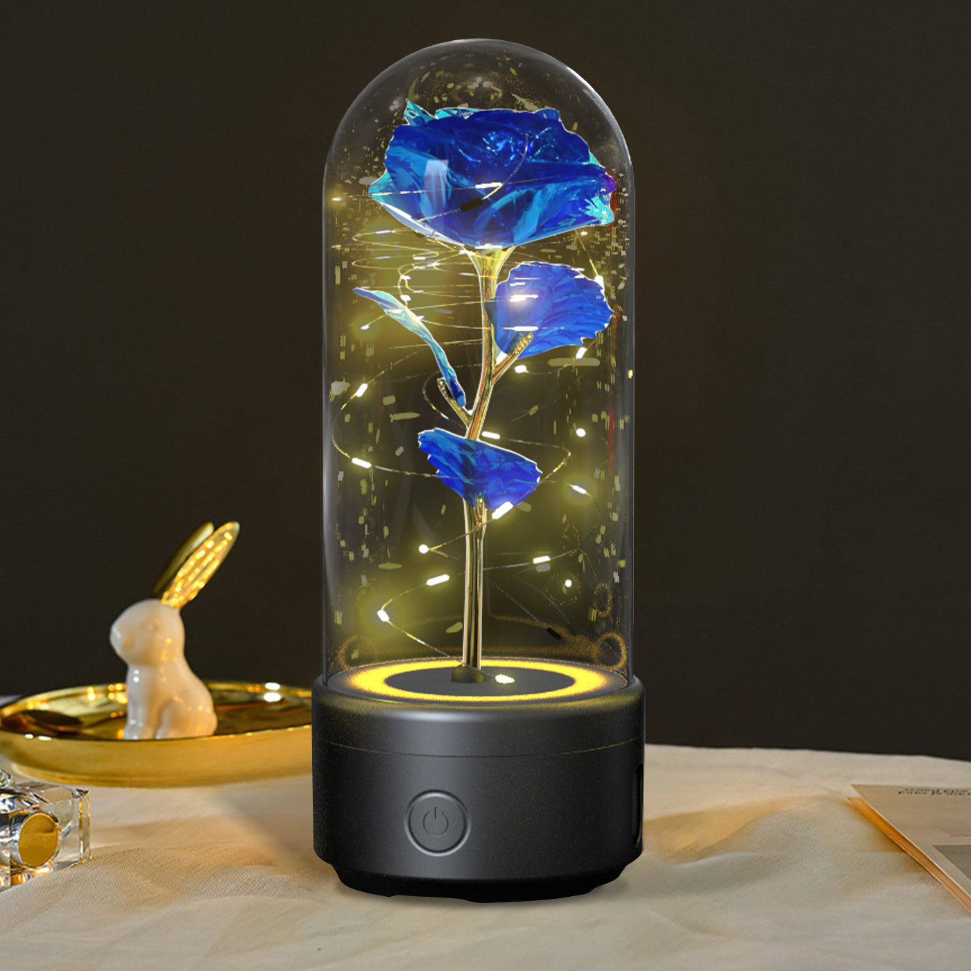 2 In 1 Rose Flowers LED Light And Bluetooth-compatible Speaker Gift Rose Luminous  Gift