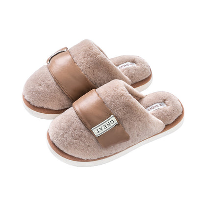 Women's Furry Autumn And Winter Indoor Slippers