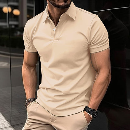 Men's Polo Shirt  Lapel Button Top