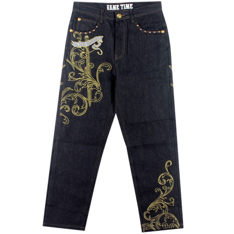 Men's Embroidery Hip Hop Jeans