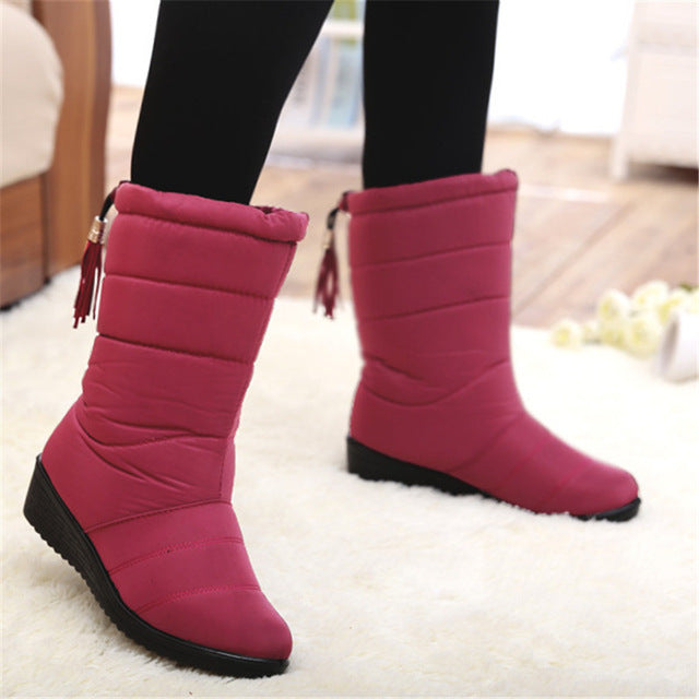 waterproof flat snow boots
