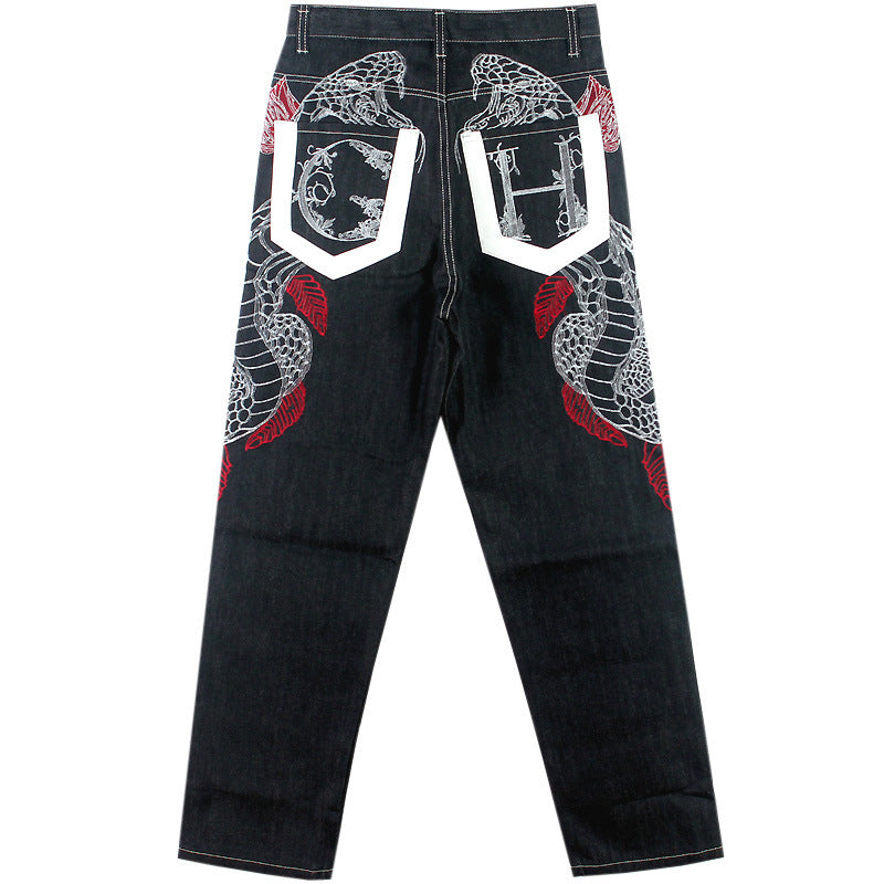Men's Embroidery Hip Hop Jeans