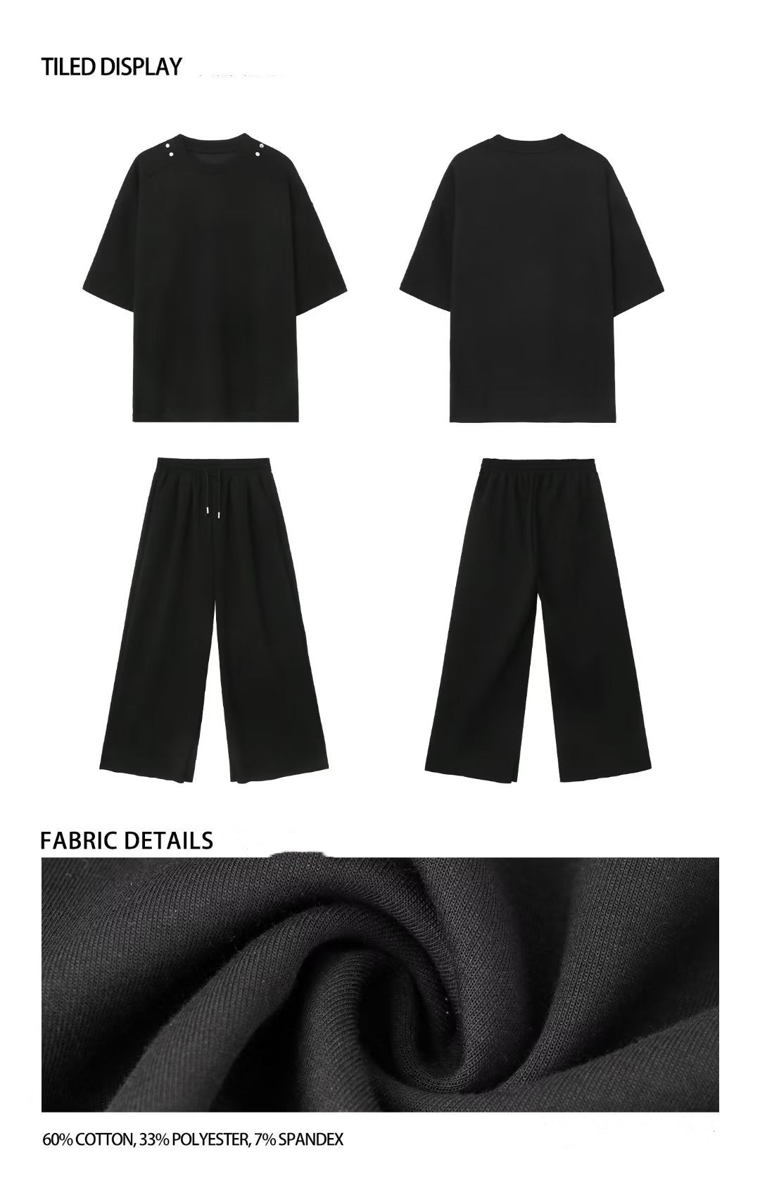 Men's Short-sleeved T-shirt Straight-leg Pants Sports Suit