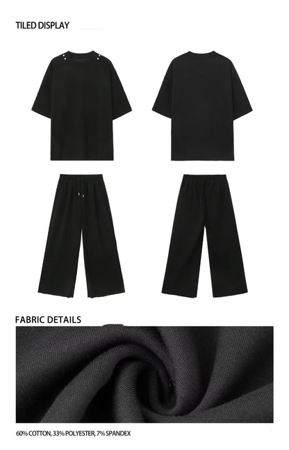 Men's Short-sleeved T-shirt Straight-leg Pants Sports Suit