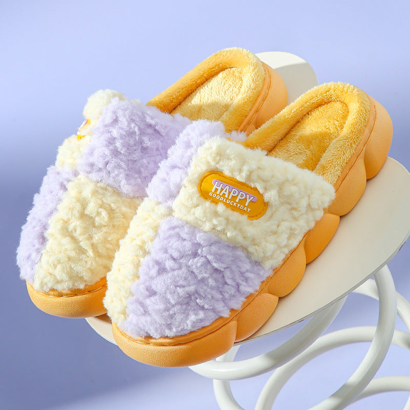 EVA Thick-soled Warm Plush Cotton Slippers for Women / Men