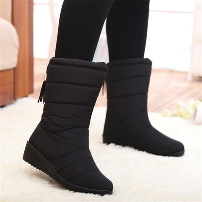 waterproof flat snow boots