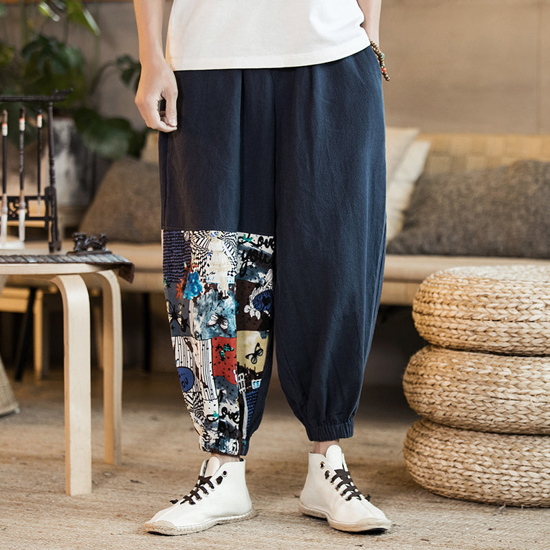 Street style cotton and linen pants