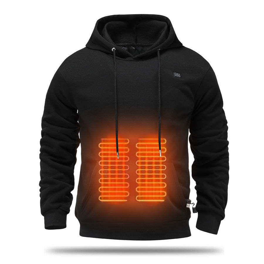 USB Heating Brushed Hoody Warm