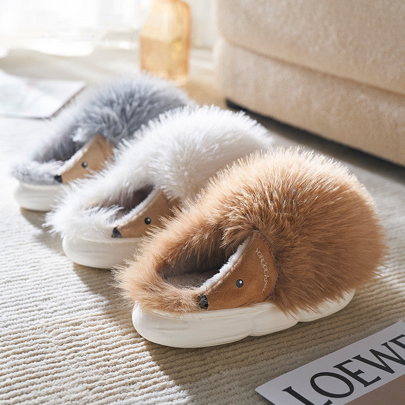 Cute Little Hedgehog Cotton Slippers