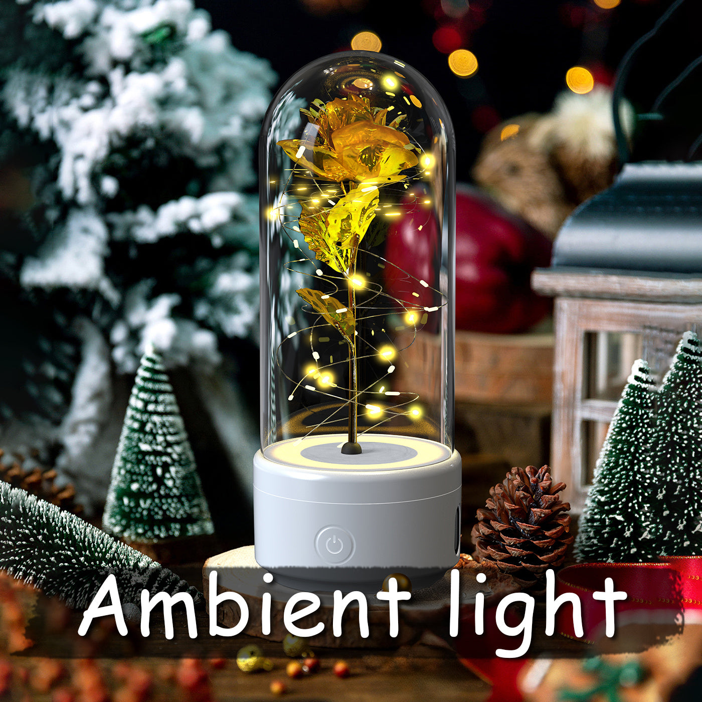 2 In 1 Rose Flowers LED Light And Bluetooth-compatible Speaker Gift Rose Luminous  Gift