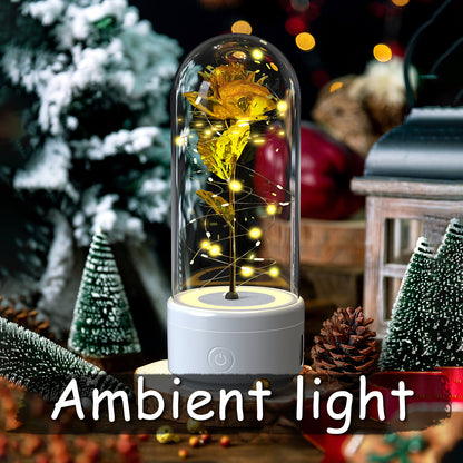 2 In 1 Rose Flowers LED Light And Bluetooth-compatible Speaker Gift Rose Luminous  Gift
