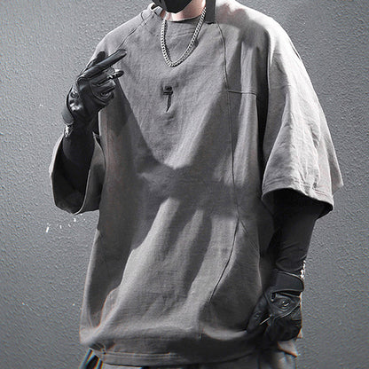 Men's Loose Casual Worn Neckline Short Sleeve