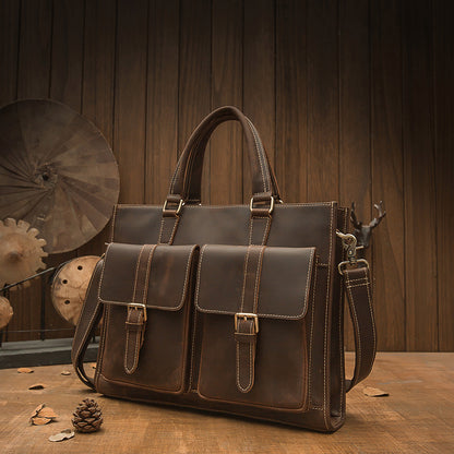 Men's Handmade Vintage Leather Briefcase