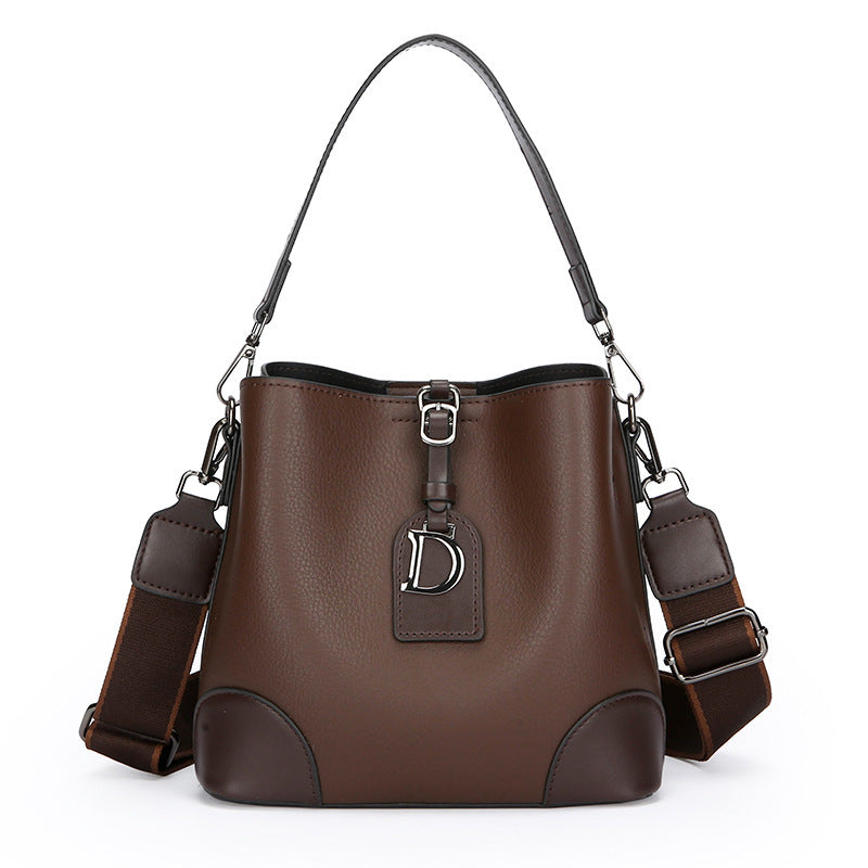 Women's Contrast Color Bucket Shoulder Bag