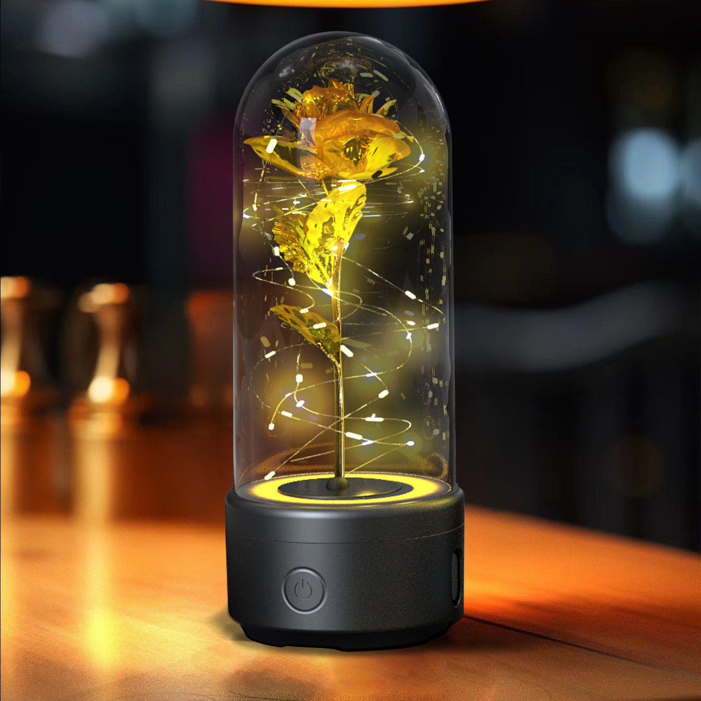 2 In 1 Rose Flowers LED Light And Bluetooth-compatible Speaker Gift Rose Luminous  Gift