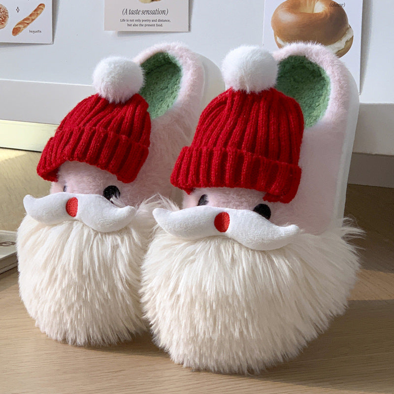 Cute Gift Christmas Santa Claus Home Winter Warm Indoor Slippers