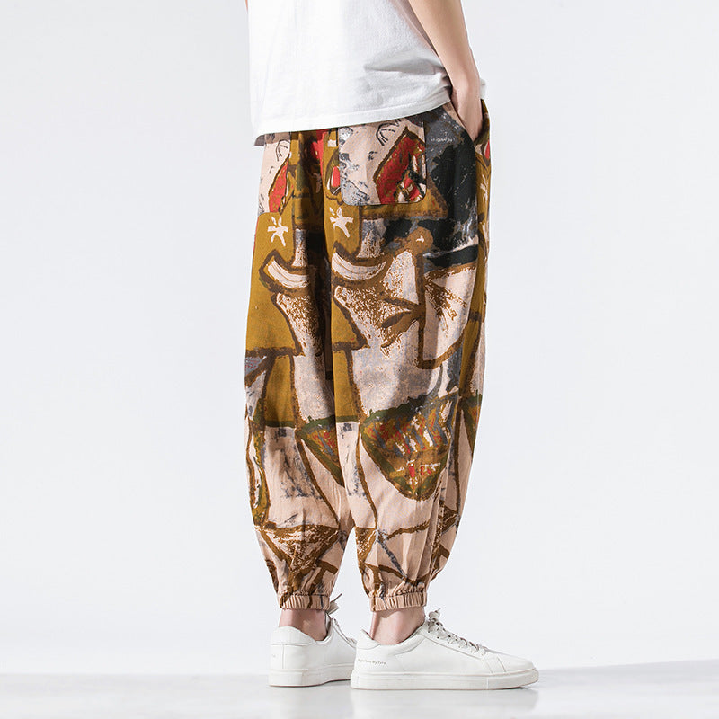 Cotton Linen Loose Large Size Casual Pants