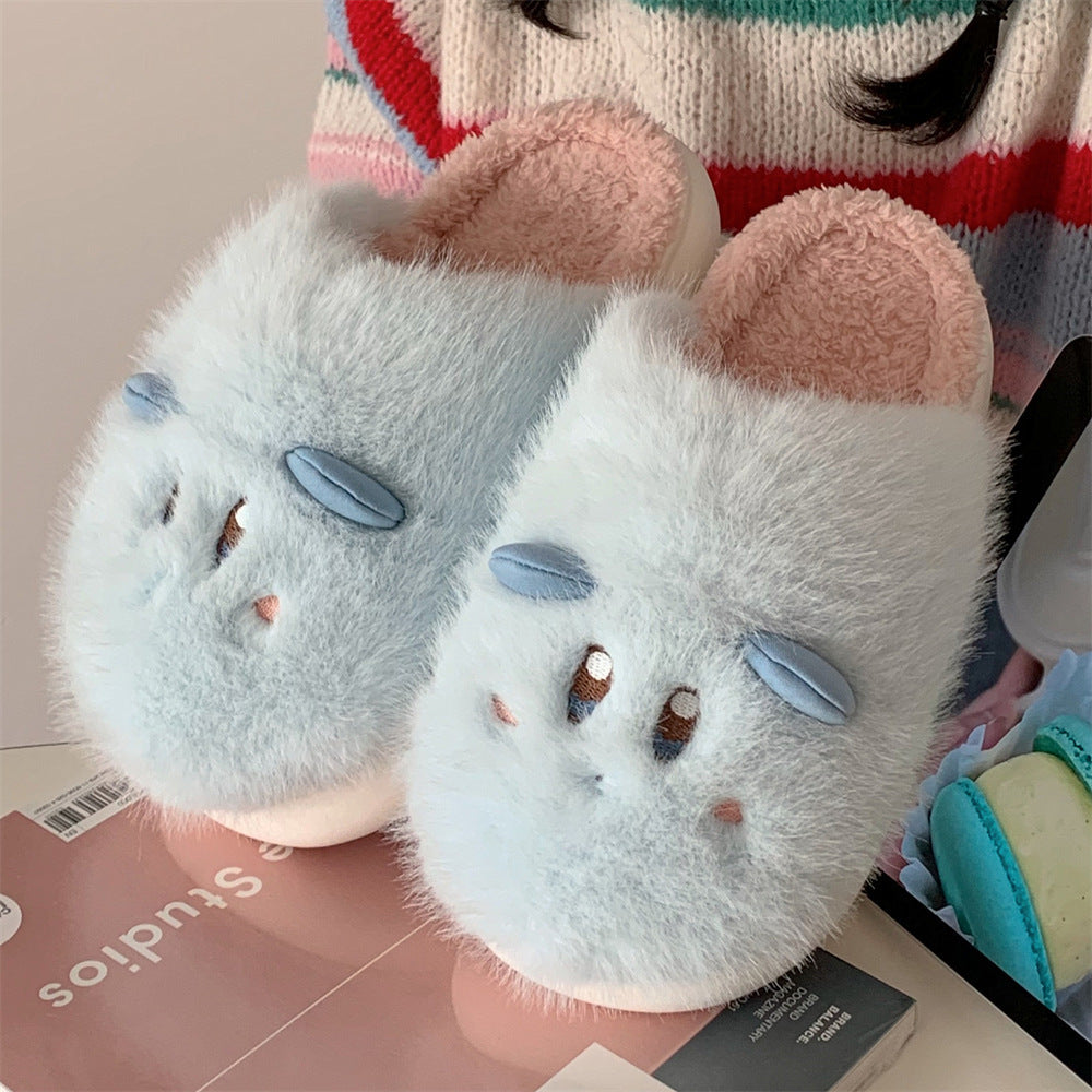 Female Cartoon Cotton Winter Slippers