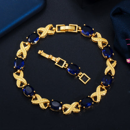 Simple Fashion AAA Zircon Bracelet Real Gold Plating