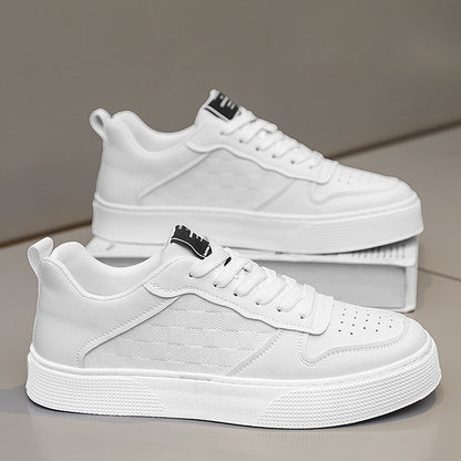 Casual Lace-up Sneakers Breathable Plaid Flats Shoes