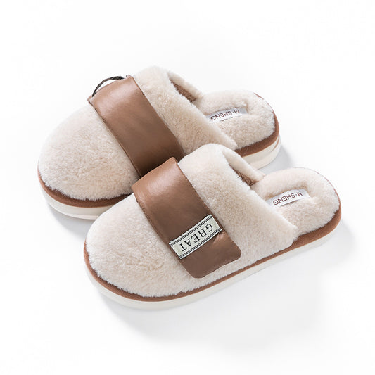 Women's Furry Autumn And Winter Indoor Slippers