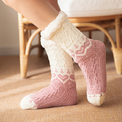 Knitted Plush Winter Warm Carpet Socks