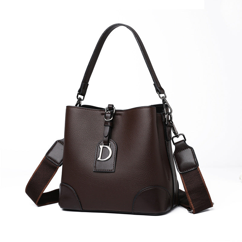 Women's Contrast Color Bucket Shoulder Bag