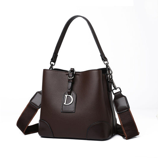Women's Contrast Color Bucket Shoulder Bag