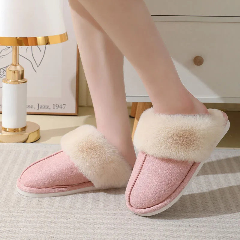 Couple's Winter Warm Indoor Fur Slippers