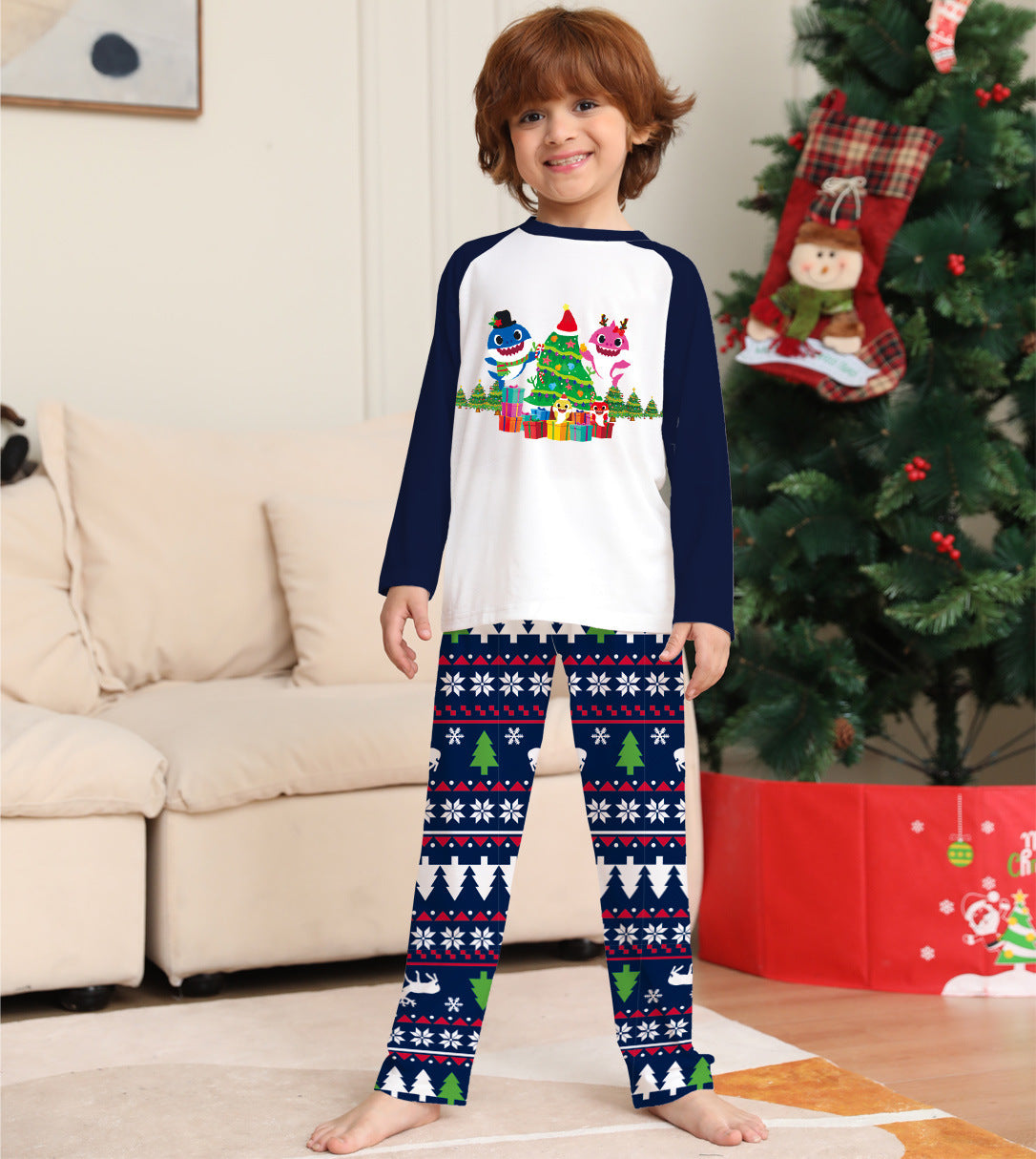 Family Matching Long Sleeve Christmas Pajama Set