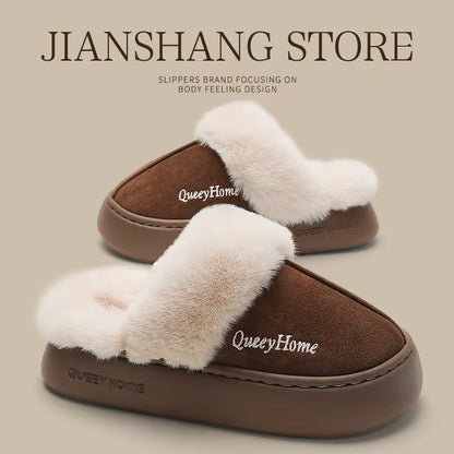 Plush Cotton Autumn And Winter Warm Slippers