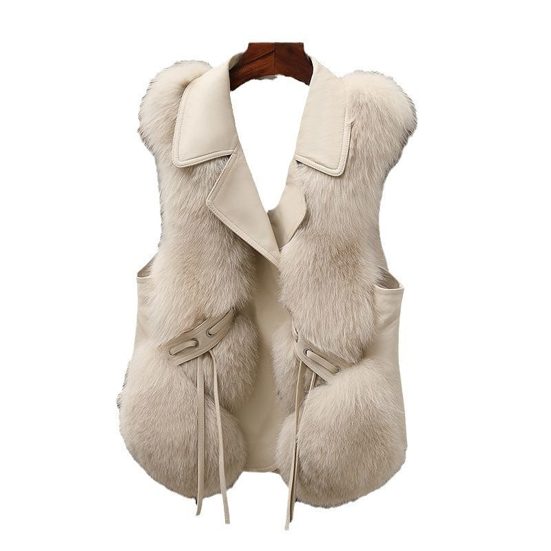 Women's Fox Fur Vest Short Coat Autumn And Winter Vest