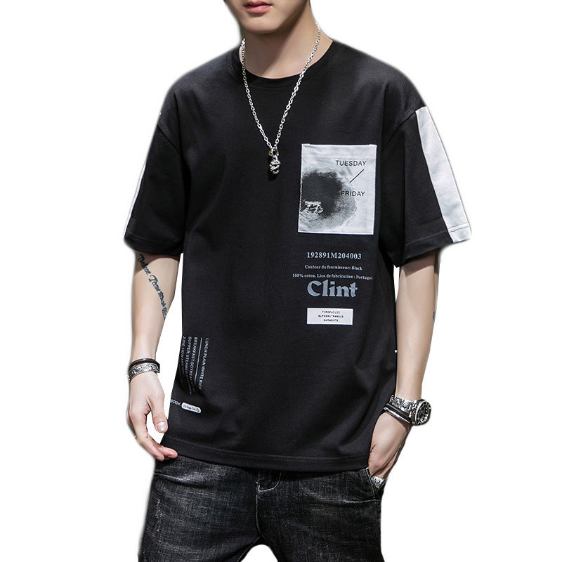 Printed Round Neck Loose T-shirt