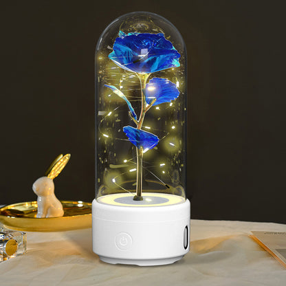 2 In 1 Rose Flowers LED Light And Bluetooth-compatible Speaker Gift Rose Luminous  Gift