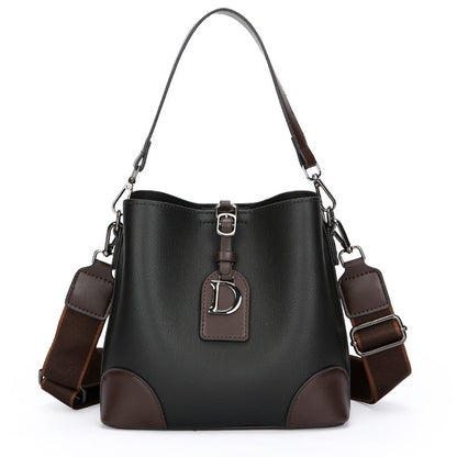 Women's Contrast Color Bucket Shoulder Bag