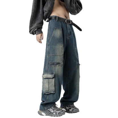 Multi-pocket wide leg Jeans