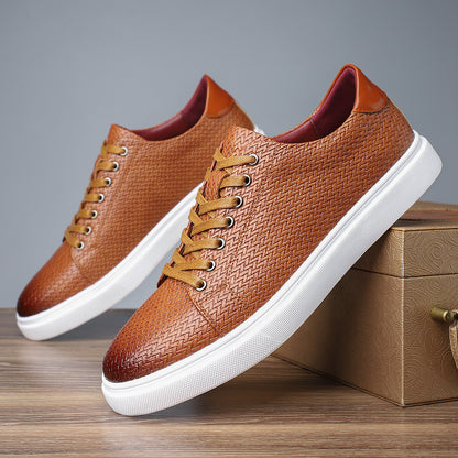 Men's Leather Low-top Flat Business Shoes