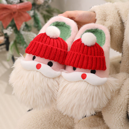 Cute Gift Christmas Santa Claus Home Winter Warm Indoor Slippers