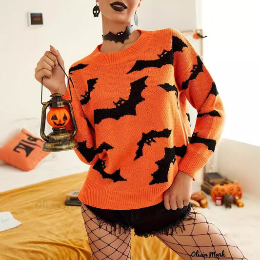 Halloween Brocade Sweater Knitted
