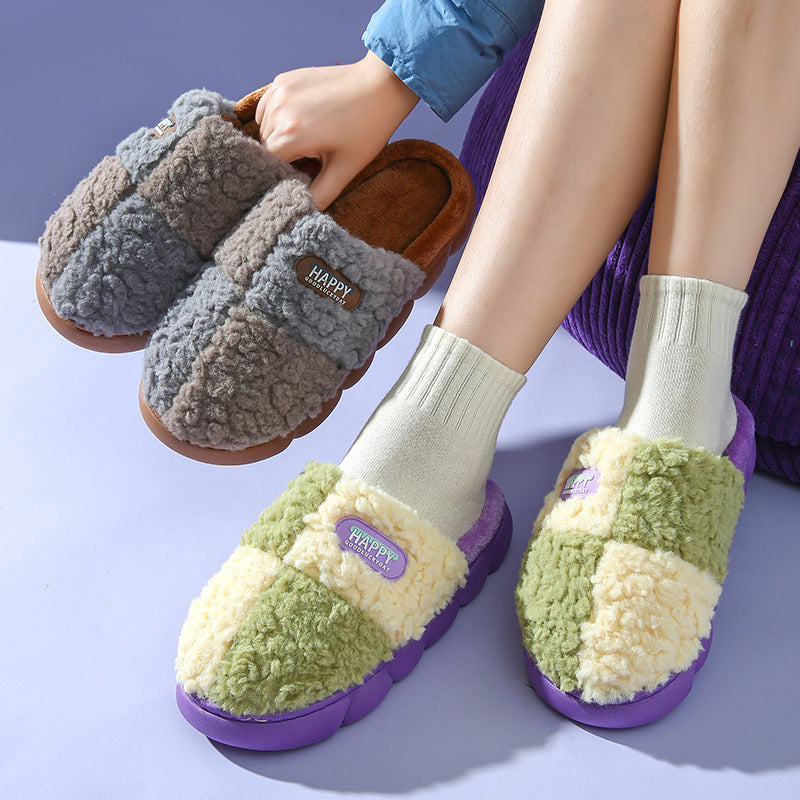EVA Thick-soled Warm Plush Cotton Slippers for Women / Men
