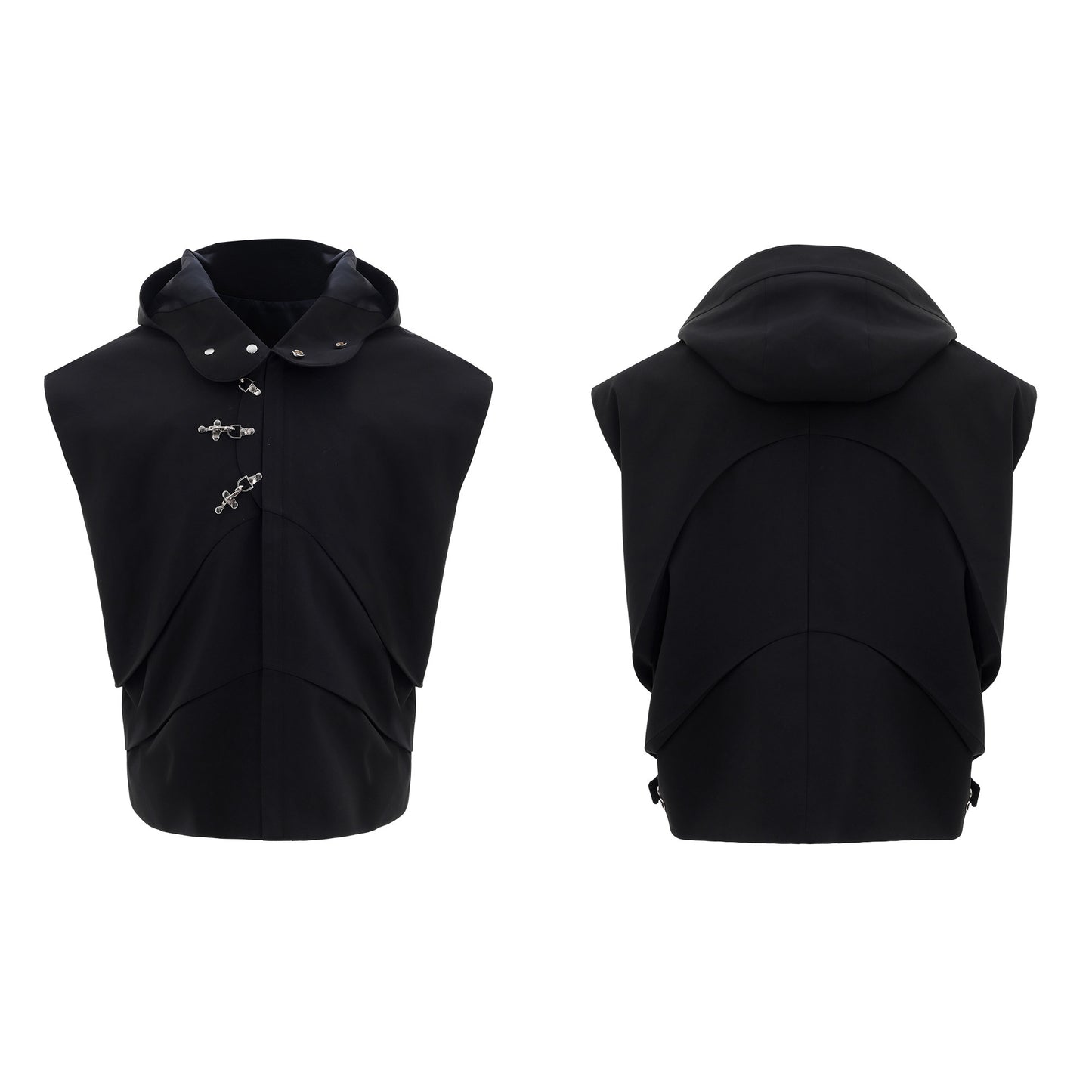 Hooded Vest Waistcoat Wide leg Pant