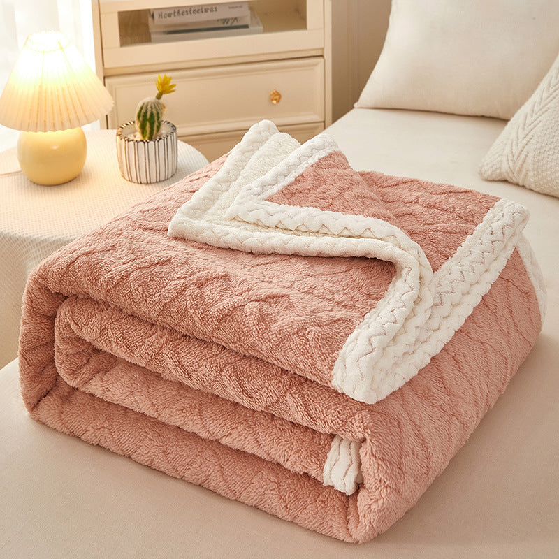 Double Thickened Warm Coral Fleece Sofa Blanket