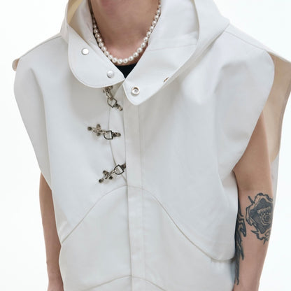 Hooded Vest Waistcoat Wide leg Pant