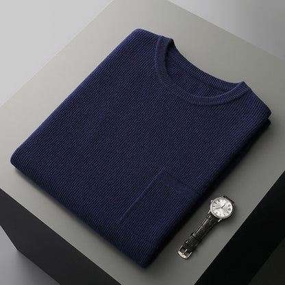 Men's Round Neck Jacquard Business Knitted Outerwear Vest