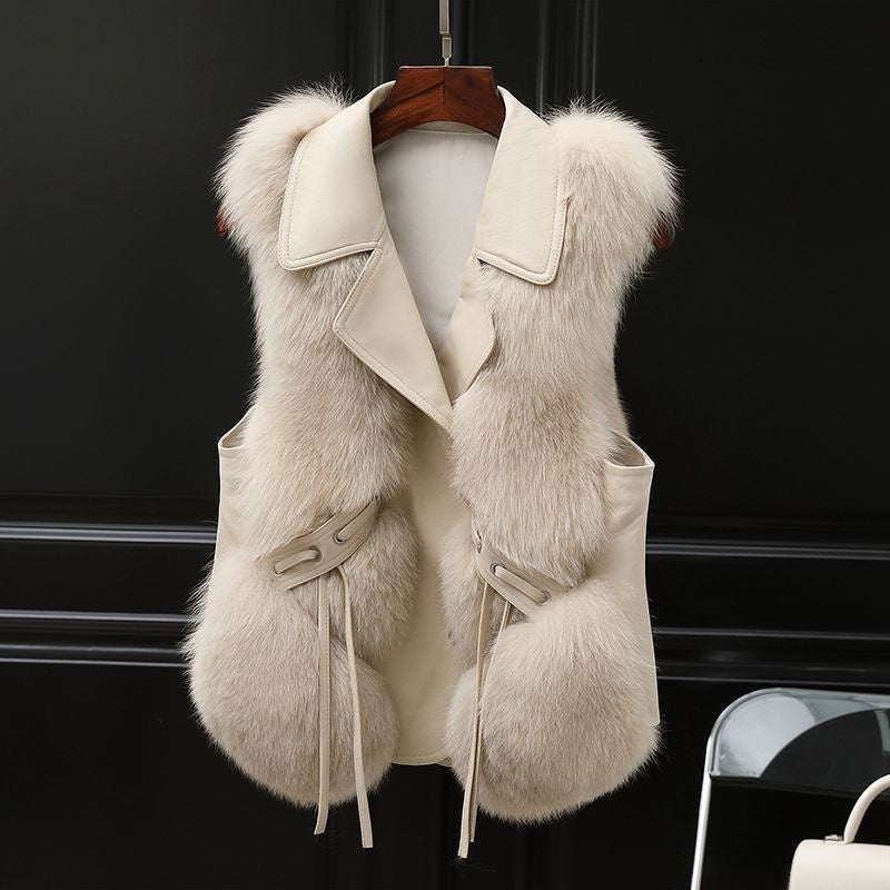 Women's Fox Fur Vest Short Coat Autumn And Winter Vest