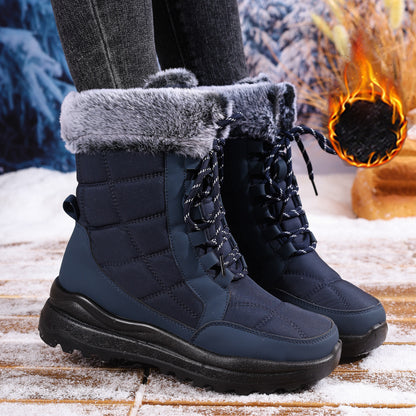 Women's High-top Fleece-lined Waterproof Snow Boots