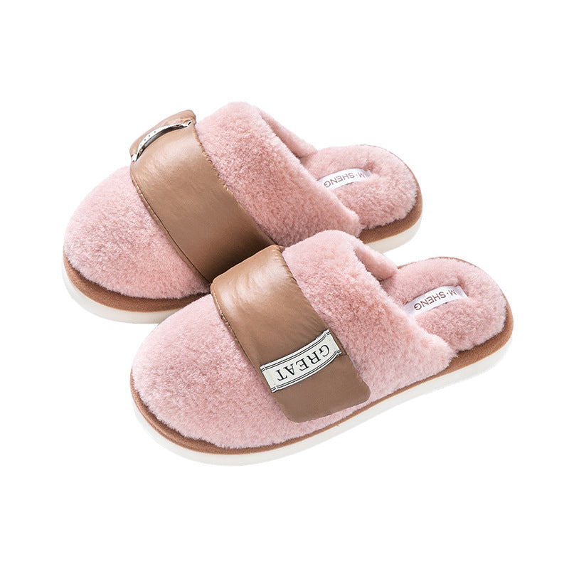 Women's Furry Autumn And Winter Indoor Slippers