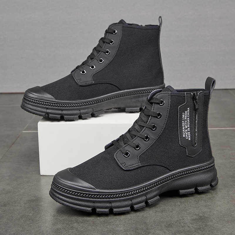 Men's Side Zipper High-top Thicker Boots