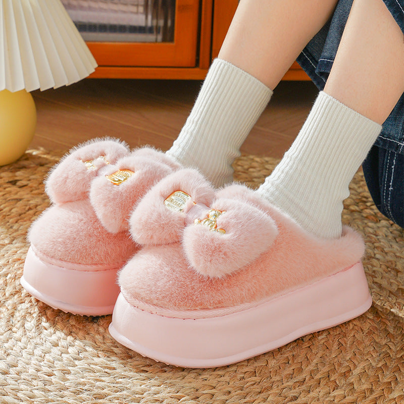 women's Thick-soled Cotton Slippers
