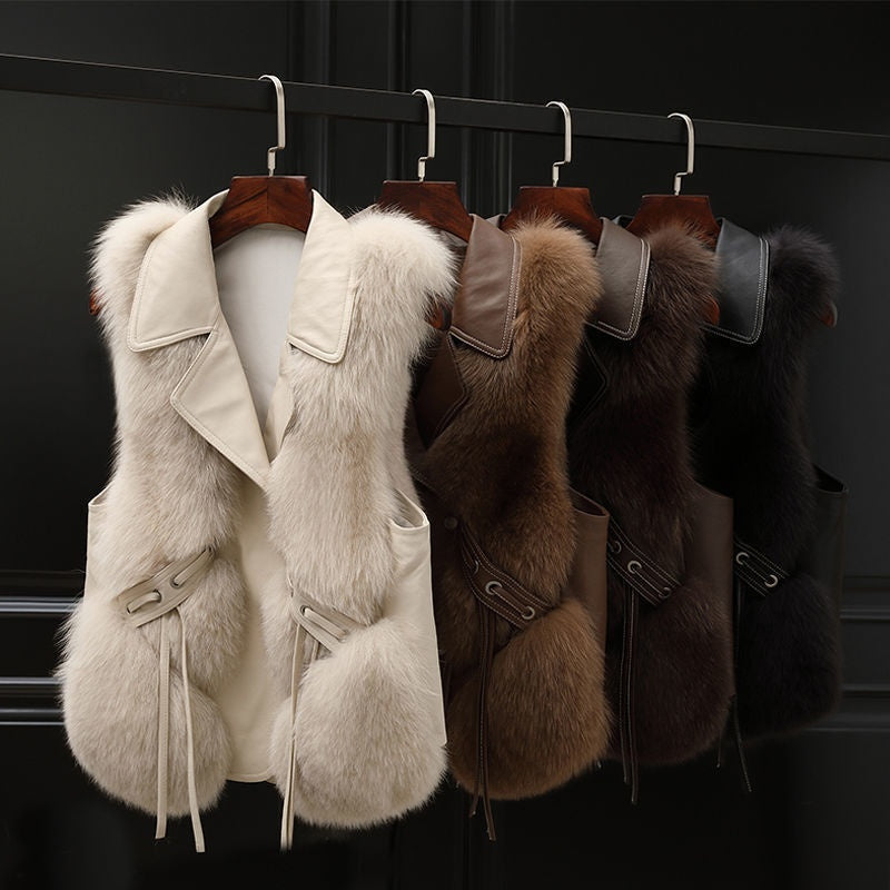 Women's Fox Fur Vest Short Coat Autumn And Winter Vest